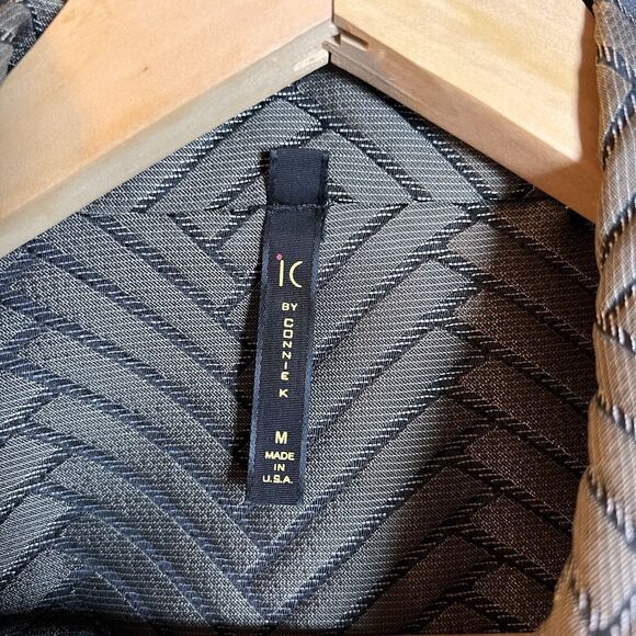 IC by Connie K Jacket Womens Medium Black Brown Brocade Herringbone Art to Wear - Picture 2 of 6